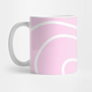 Pink and White Wavy Line Art Swirls, made by EndlessEmporium Mug